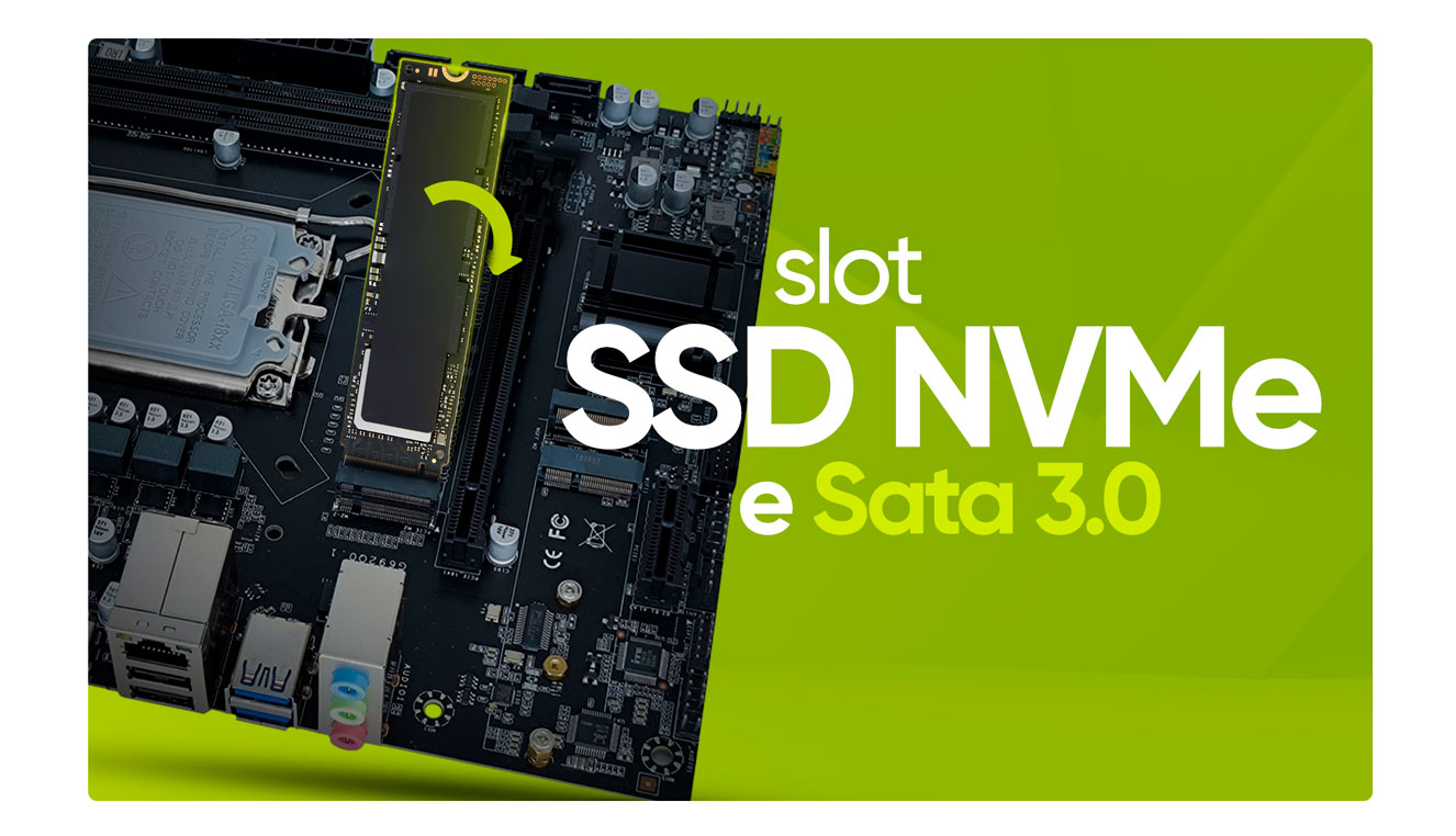 Placa-Mãe Get H310M DDR4 M2 LGA 1151, Suporte Intel 8° a 9° Geração, SATA, NVMe, HDMI, USB 3.0, Micro ATX