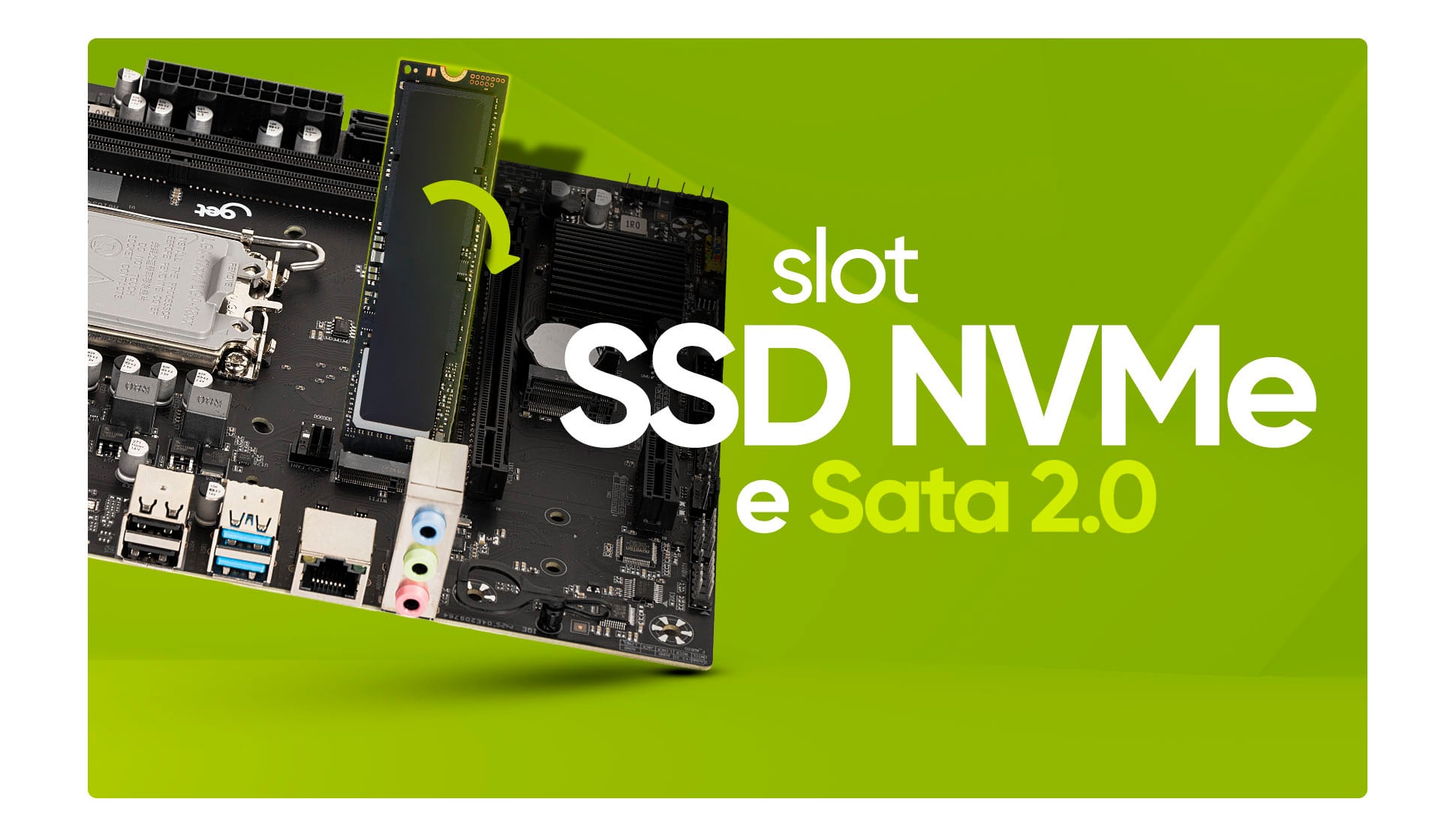 Placa-Mãe Get H610 M2 LGA 1700 DDR4, Suporte Intel 12ª a 14ª Geração, M.2 NVMe, HDMI, DP, USB 3.0, Micro ATX