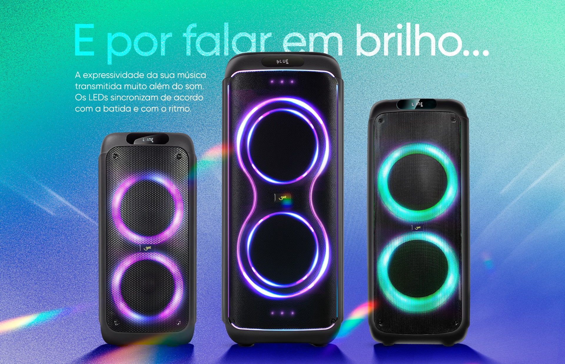 Caixa de Som Amplificada Bluetooth Get Evoke 1001 TWS 1000W RMS