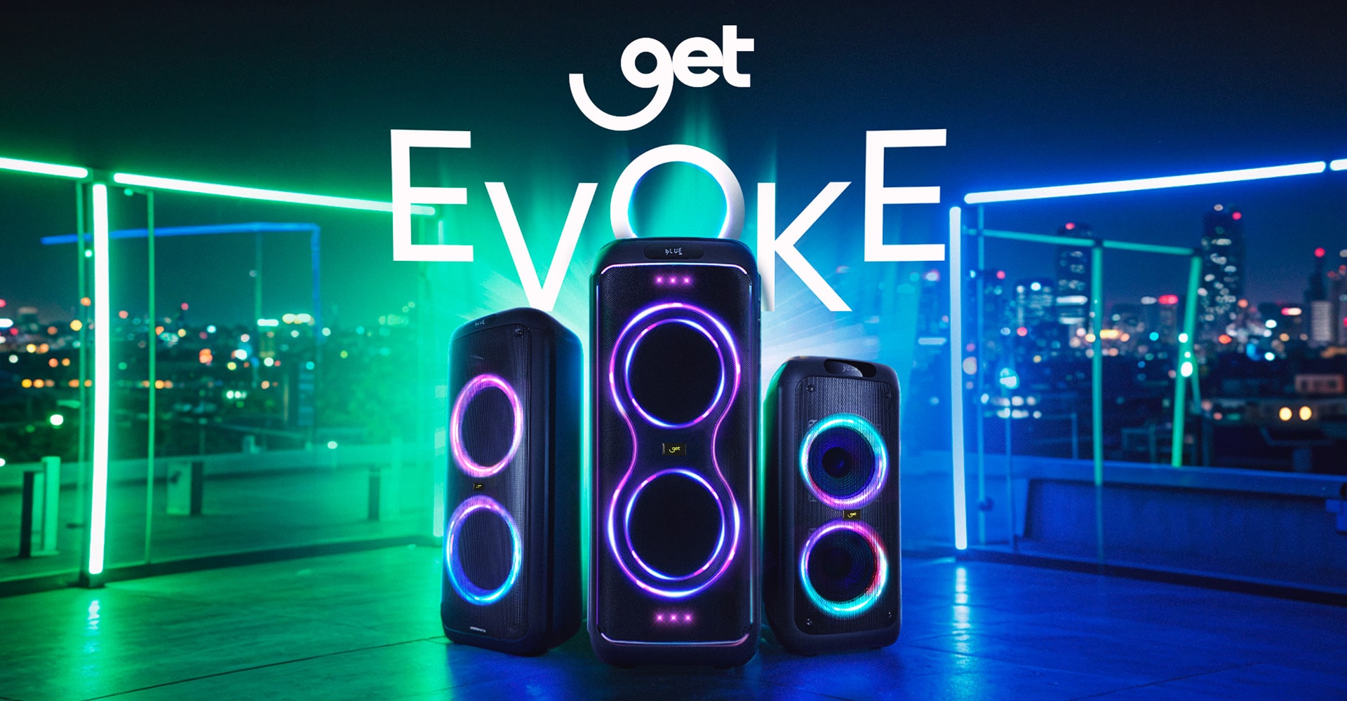 Caixa de Som Amplificada Bluetooth Get Evoke 1001 TWS 1000W RMS