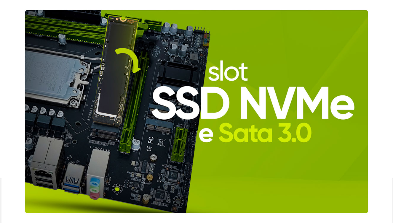 Placa-Mãe Get H110 DDR4 M.2 LGA 1151, Suporte Intel 6ª a 8ª Geração, SATA, HDMI, USB 3.0, NVMe, Micro ATX