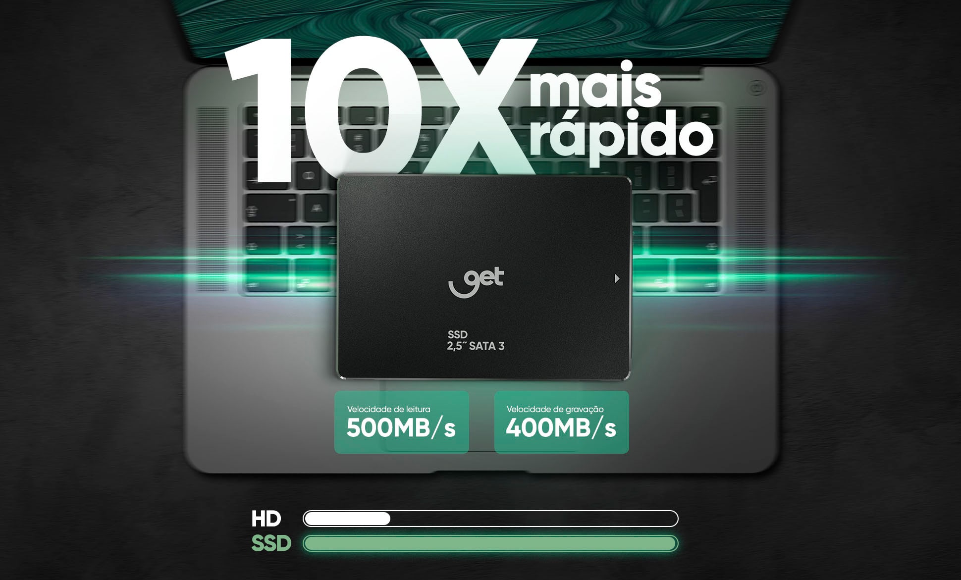 SSD 120GB Get SATA III 2,5 Leitura 500MB/s Gravação 400MB/s