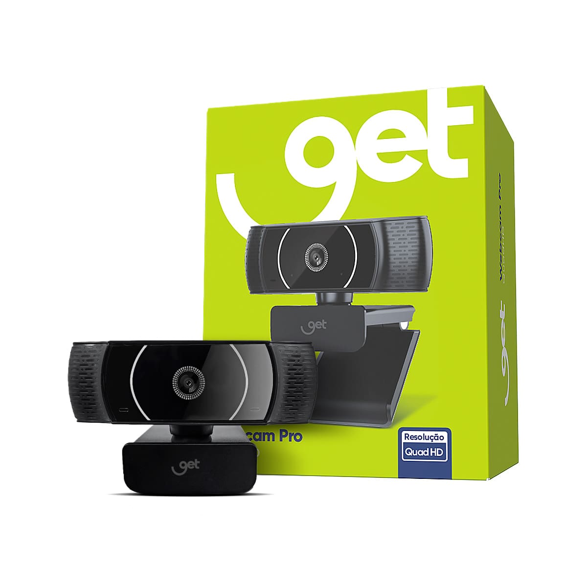 Webcam Get Pro QuadHD 2k 1440p 30fps USB com Microfone Integrado