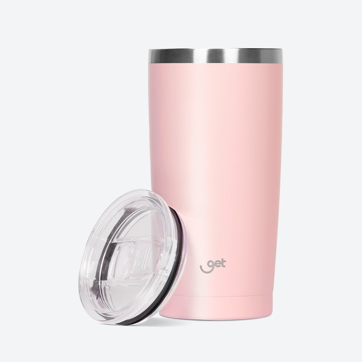 Copo Térmico Get Inox 600ml para bebidas quentes ou frias com tampa Rosa Claro