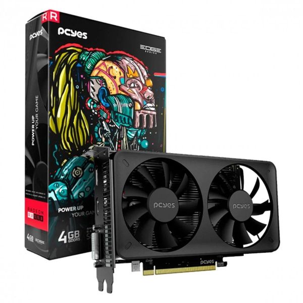 Placa de Vídeo PCYes RX 550 AMD Dual Fan Projeto Edge, 4GB GDDR5, 128 BITS - PVEX5504GBDF