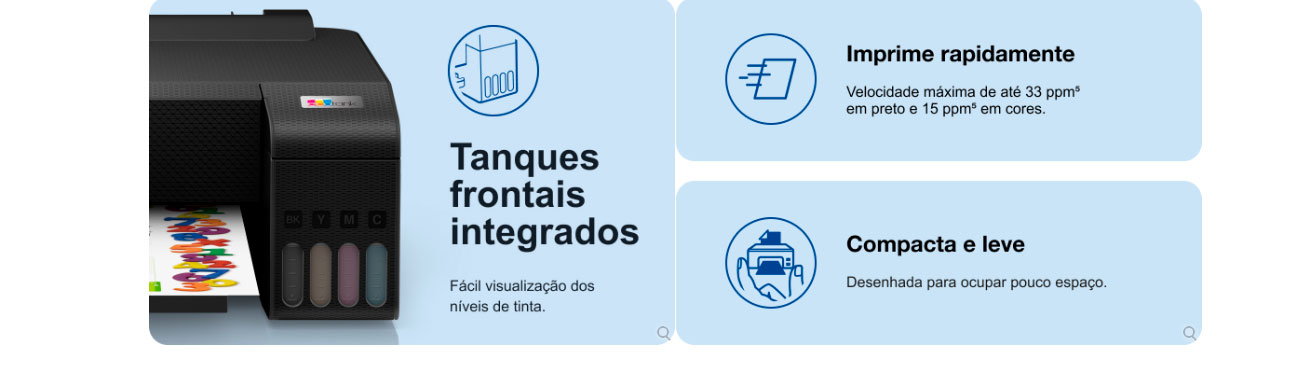 Impressora Jato de Tinta Epson EcoTank L1250 Wi-Fi, USB