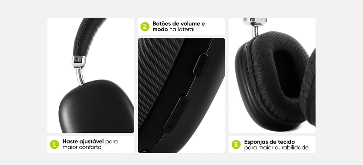 Headphone Bluetooth Get Max Preto