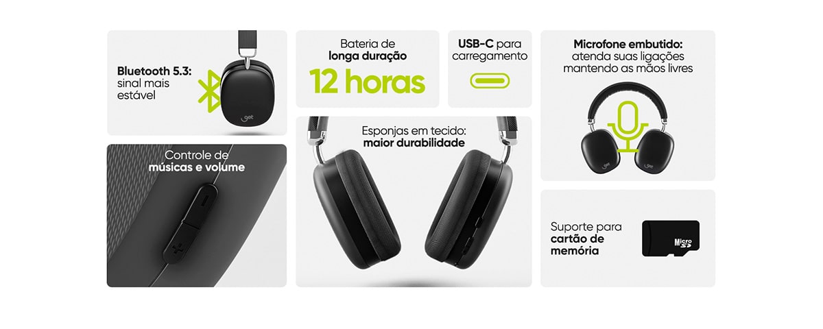 Headphone Bluetooth Get Max Preto
