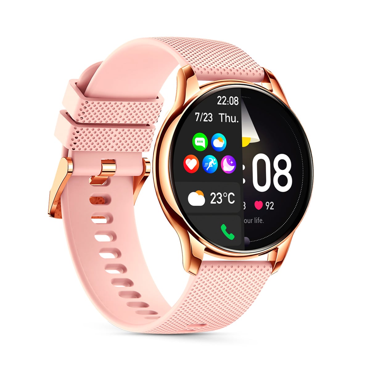 Smartwatch Get Watch Vibe Tela Touch AMOLED 34mm Bluetooth 5.0 Rosê
