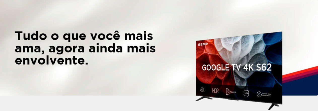 Smart TV 55 Semp TCL LED 4K Ultra HD 55S62 Google TV, HDMI, Google Assistente