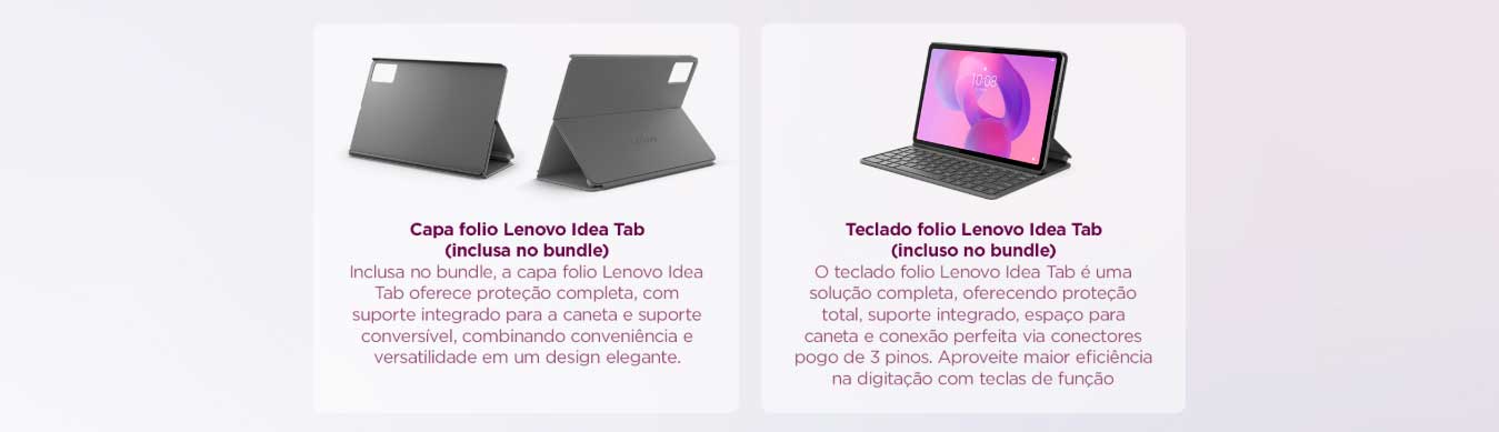 Tablet Lenovo Idea Tab, 8GB RAM, 128GB, 11” 2.5K 90Hz, Android 15, Wi-Fi, com Caneta e Capa, ZAFR0856BR