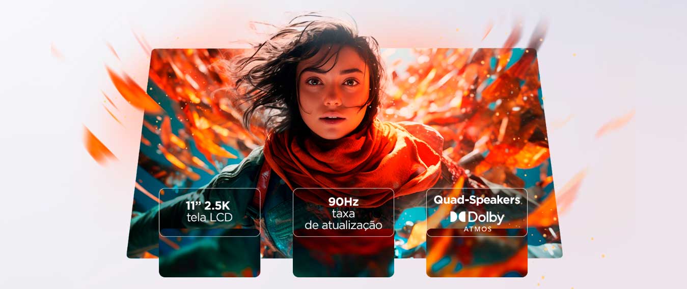 Tablet Lenovo Idea Tab, 8GB RAM, 128GB, 11” 2.5K 90Hz, Android 15, Wi-Fi, com Caneta e Capa, ZAFR0856BR