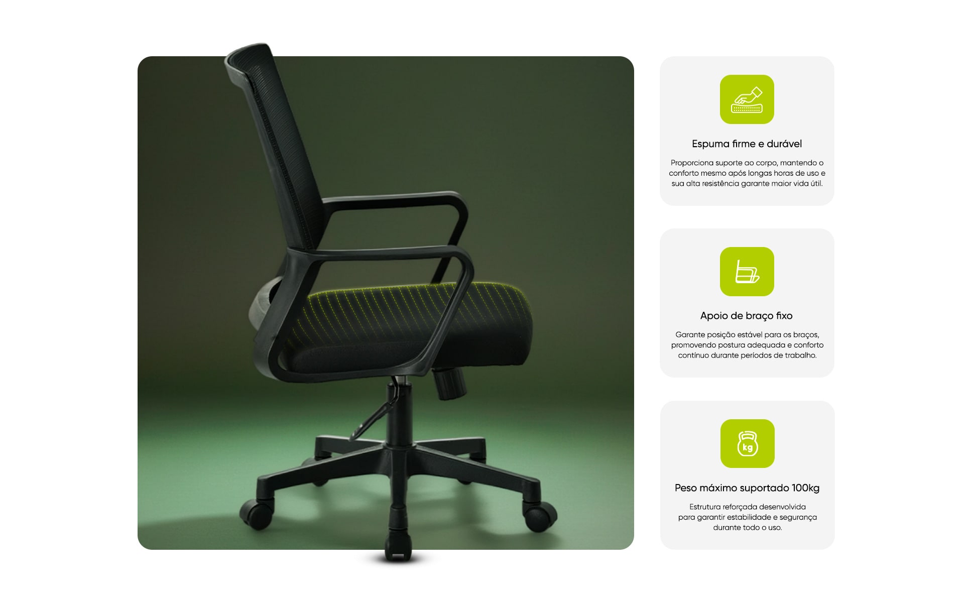 Cadeira Office Get Smart com Ajuste de Altura