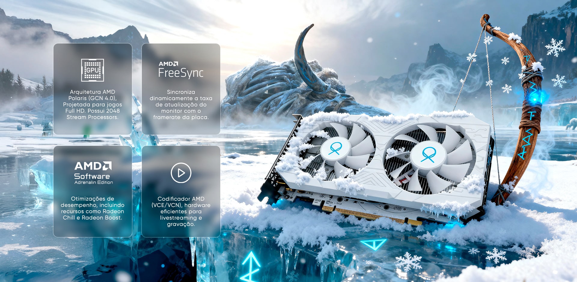 Placa de Vídeo OX AMD Radeon RX580, 8GB GDDR5, 256-bit, HDMI, DisplayPort, DVI