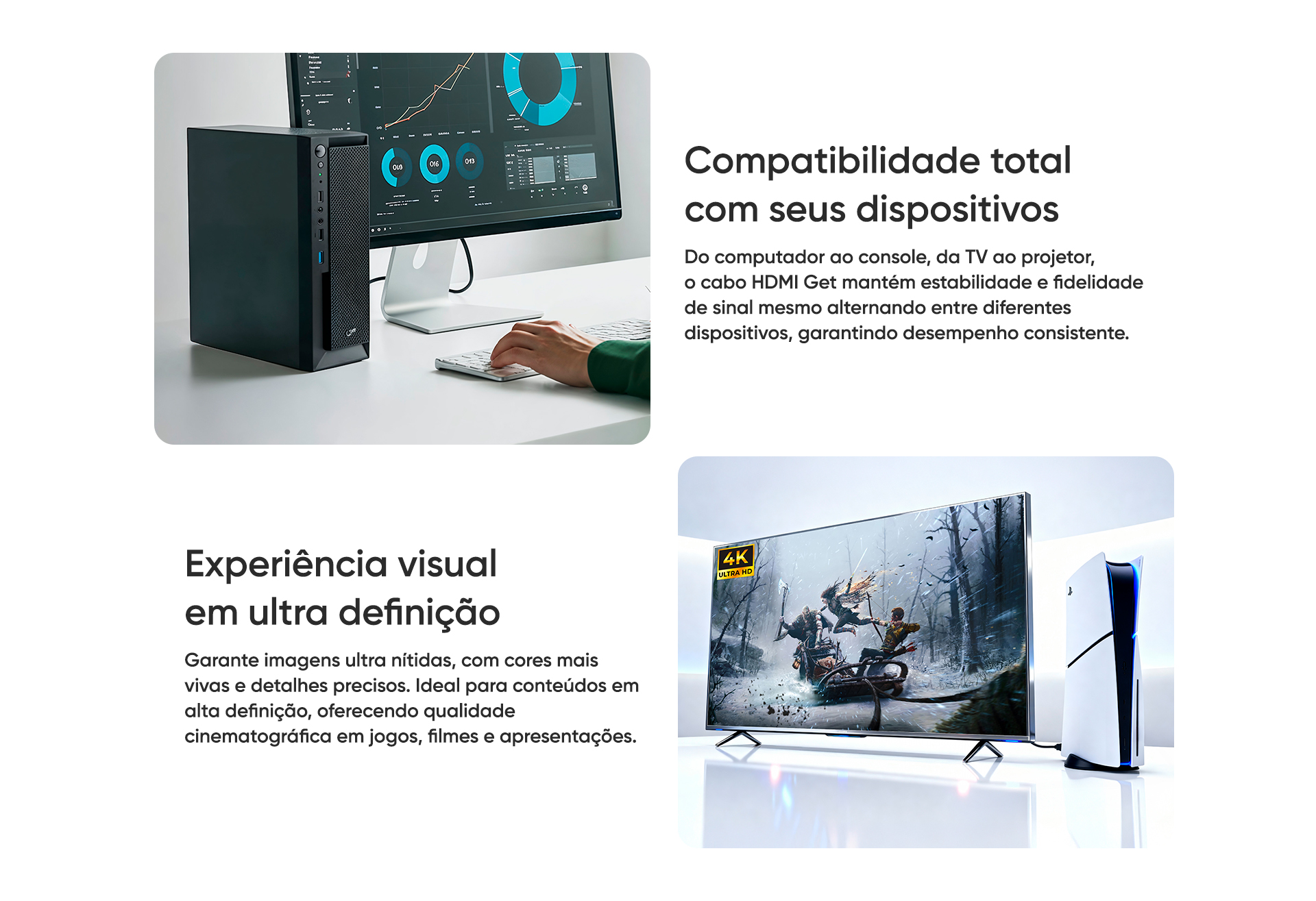 Cabo HDMI 2.0 3D 4K Ultra HD 10m Get