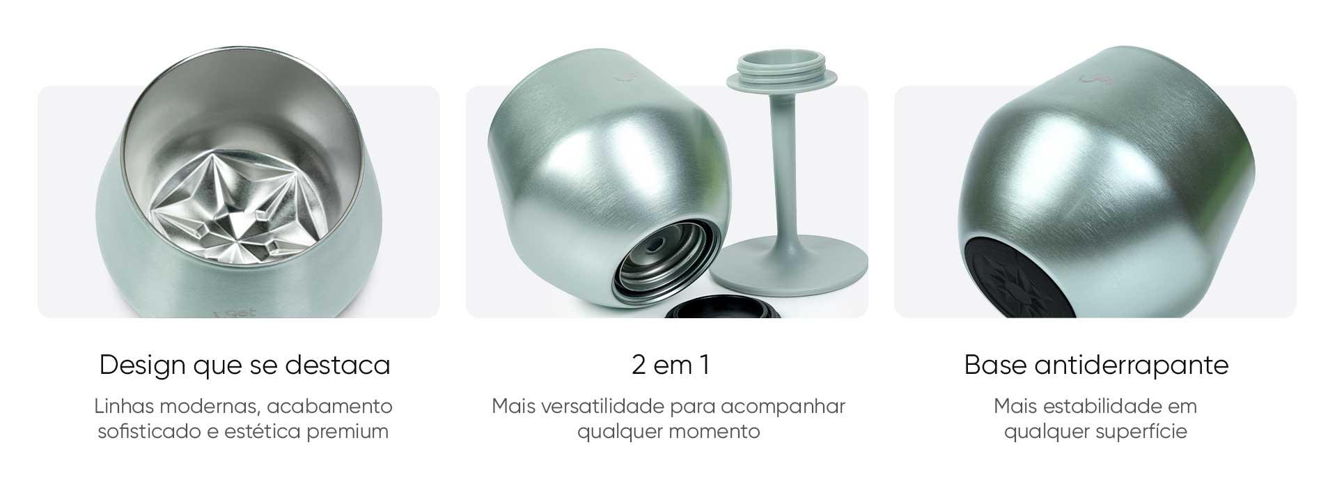 Taça Térmica 2 em 1 Flow 340ml Preto Get