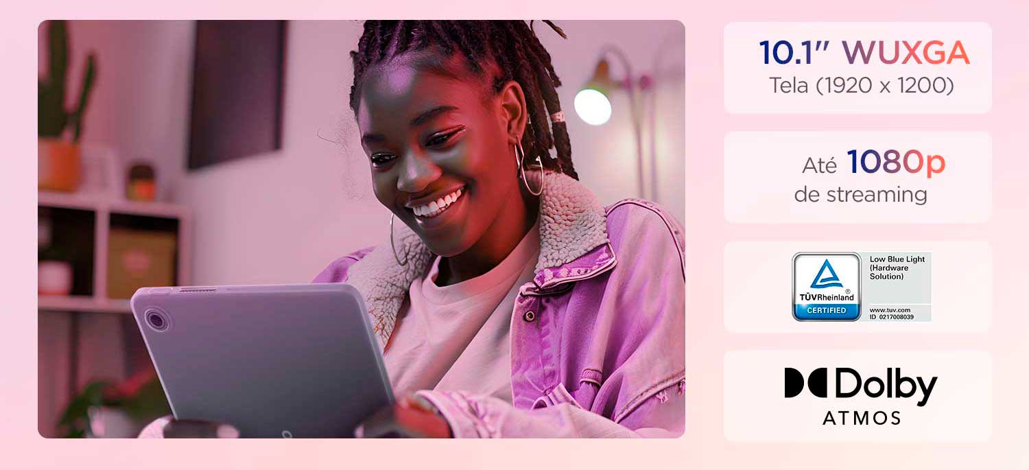 Tablet Lenovo Tab MediaTek Helio G85 4GB 64GB Wi-Fi + 4G Android 14 10.1'' WUXGA Cinza - ZAEL0068BR