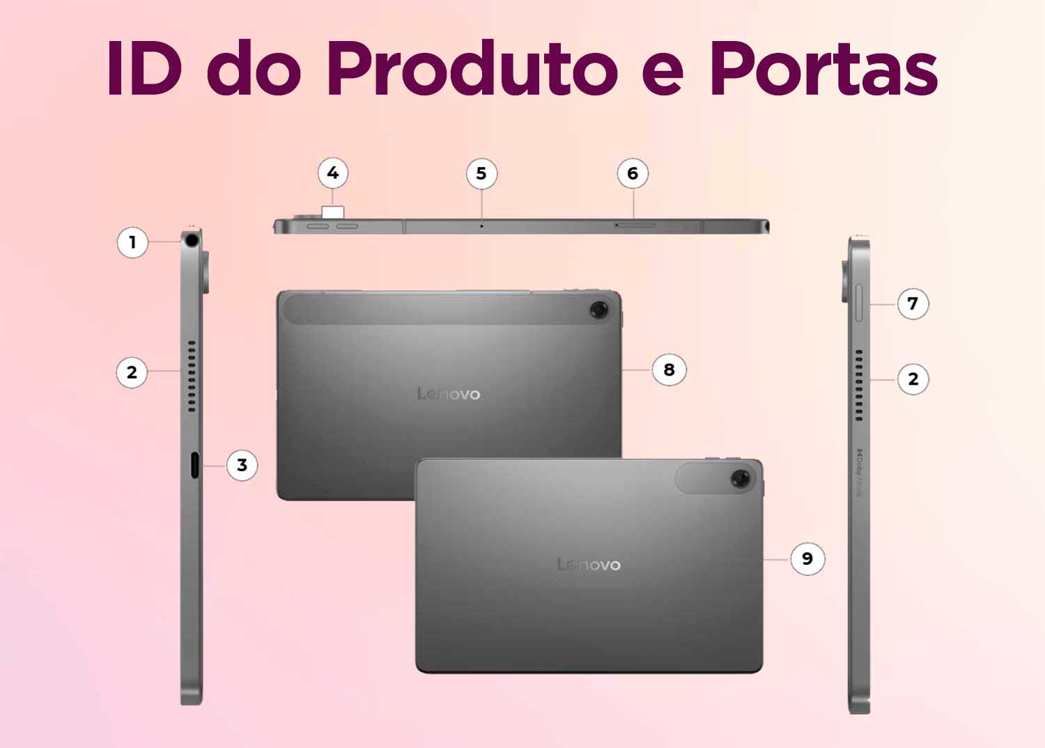 Tablet Lenovo Tab MediaTek Helio G85 4GB 64GB Wi-Fi + 4G Android 14 10.1'' WUXGA Cinza - ZAEL0068BR