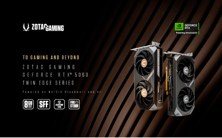 Placa De Video Zotac Geforce RTX 5060 Twin Edge Oc, 8GB GDDR7, 128 Bits - Zt-b50600h-10m