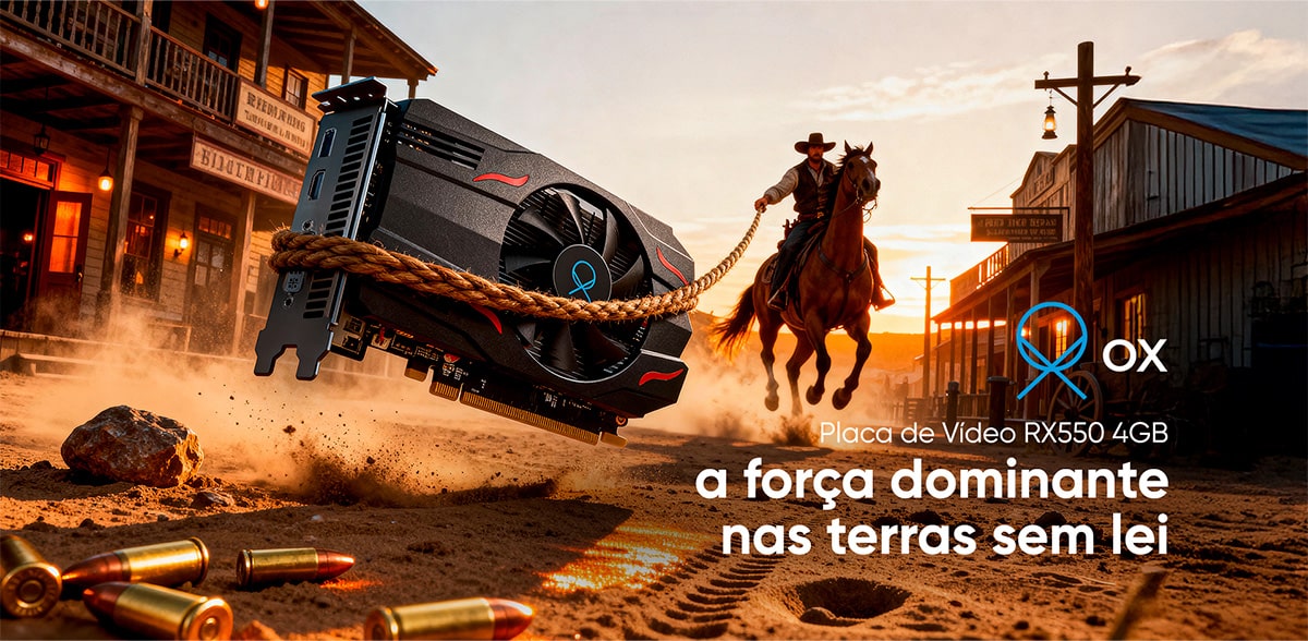 Placa de Vídeo OX AMD Radeon RX550, 4GB GDDR5, 128-bit, HDMI, DisplayPort, DVI