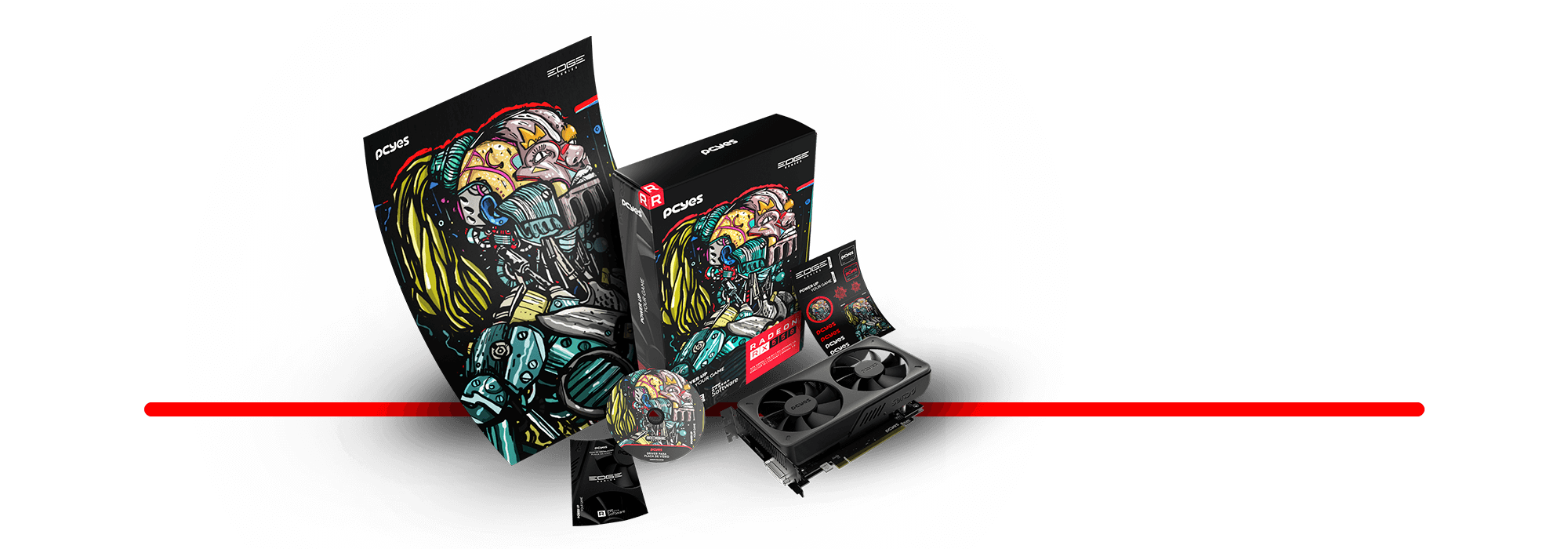 Placa de Vídeo PCYes RX 550 AMD Dual Fan Projeto Edge, 4GB GDDR5, 128 BITS - PVEX5504GBDF