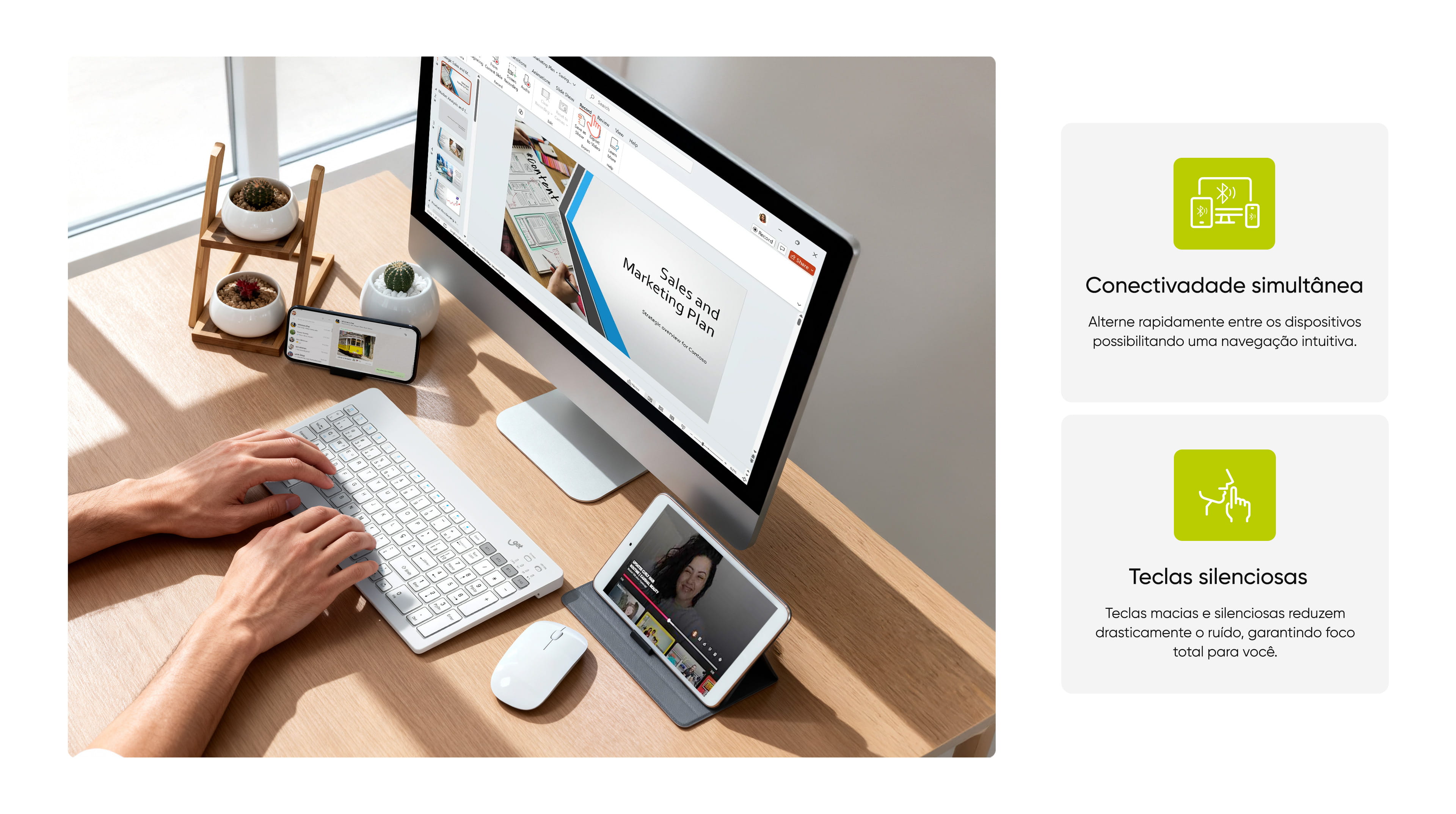 Teclado Sem Fio Bluetooth Slim Get Shift Preto