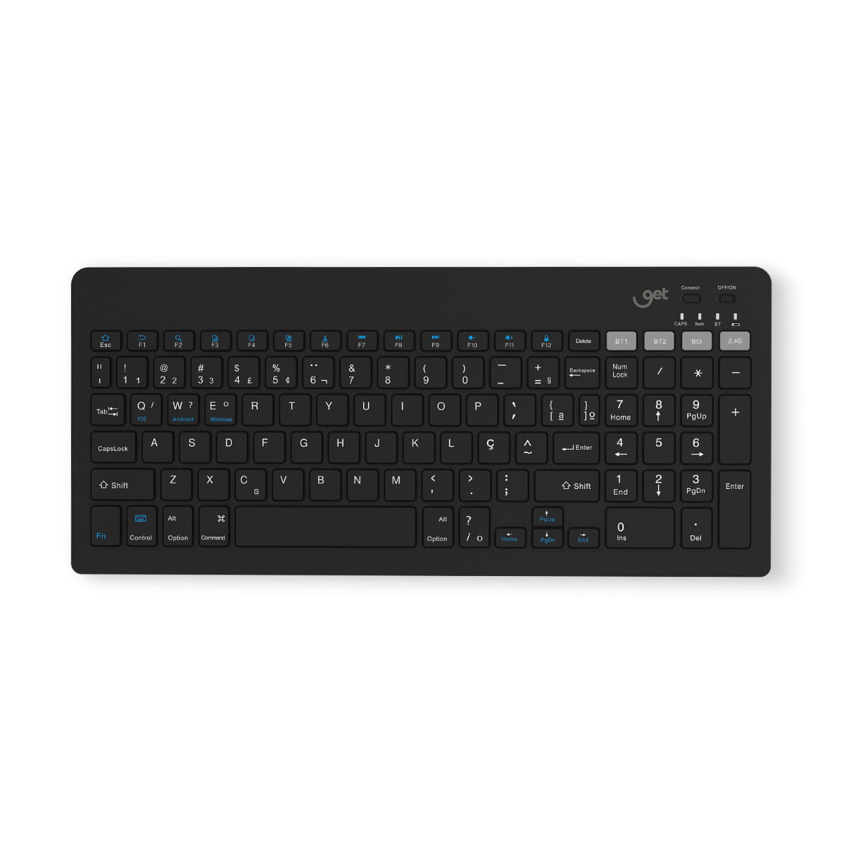 Teclado Sem Fio Bluetooth Slim Get Shift Preto