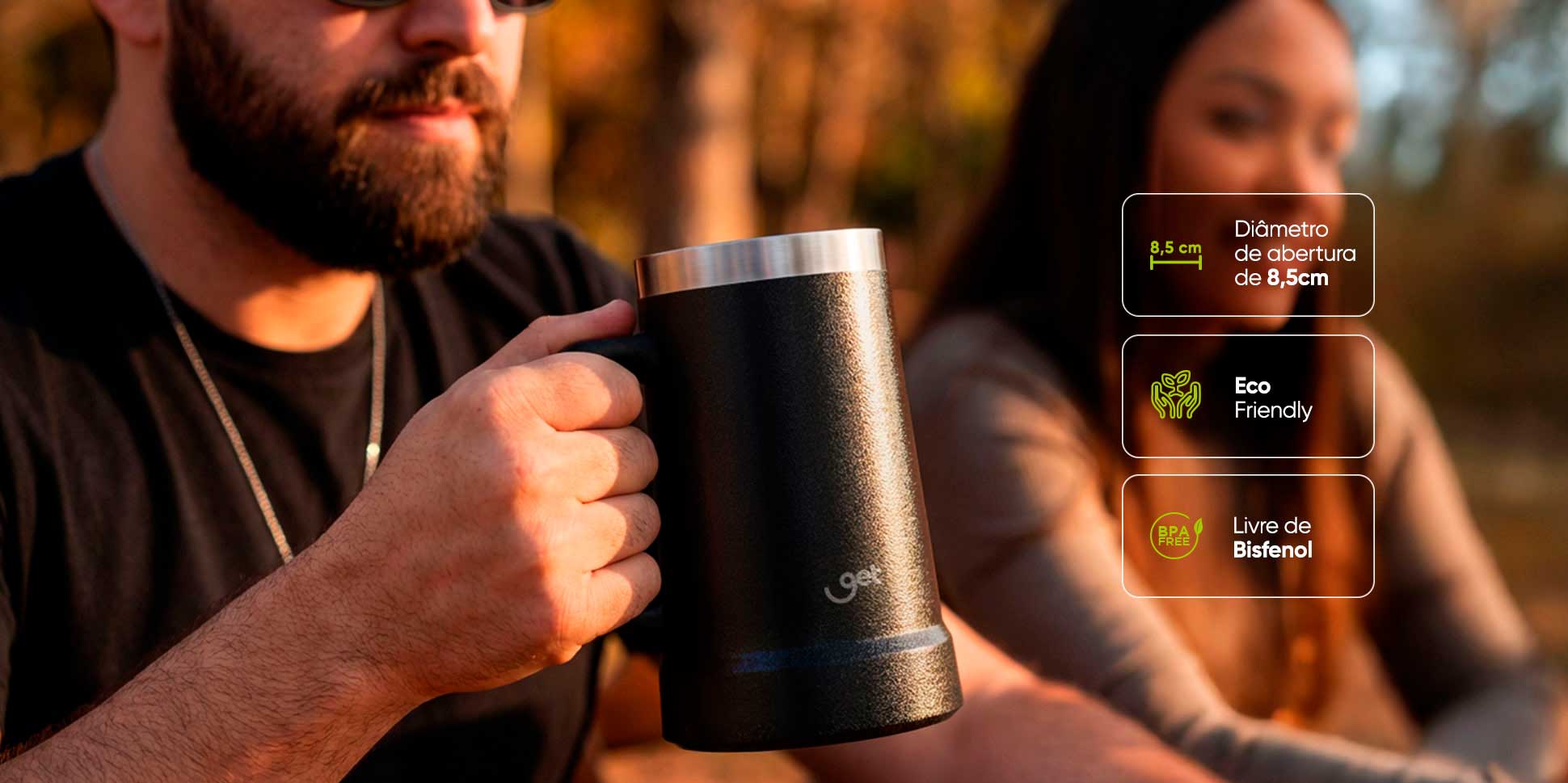 Caneca Térmica Get Beer 730ml Preta