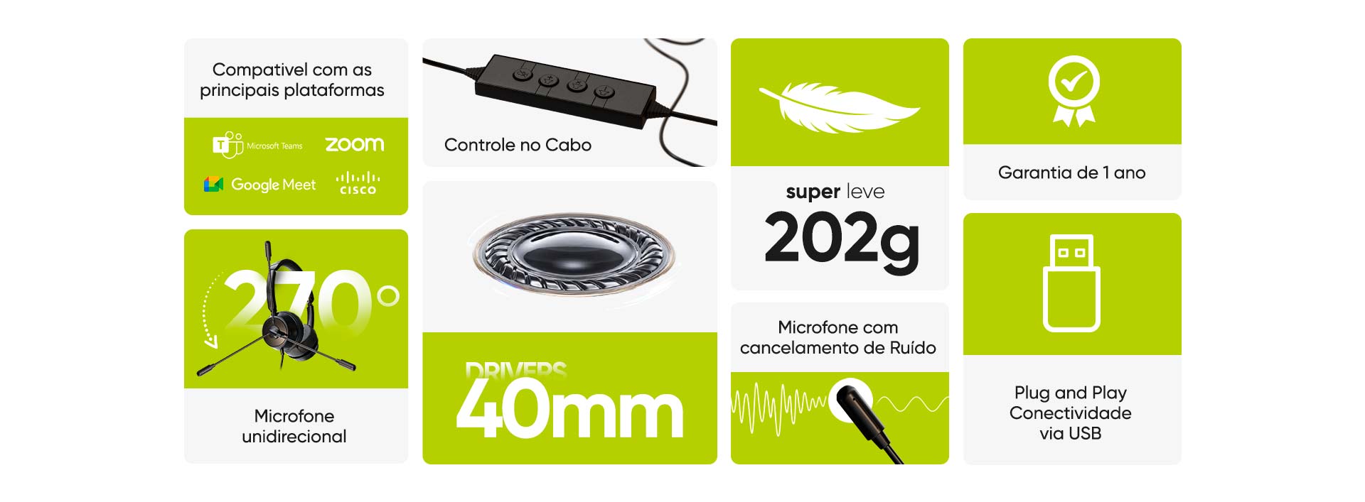 Headset Office Get Prime USB Preto