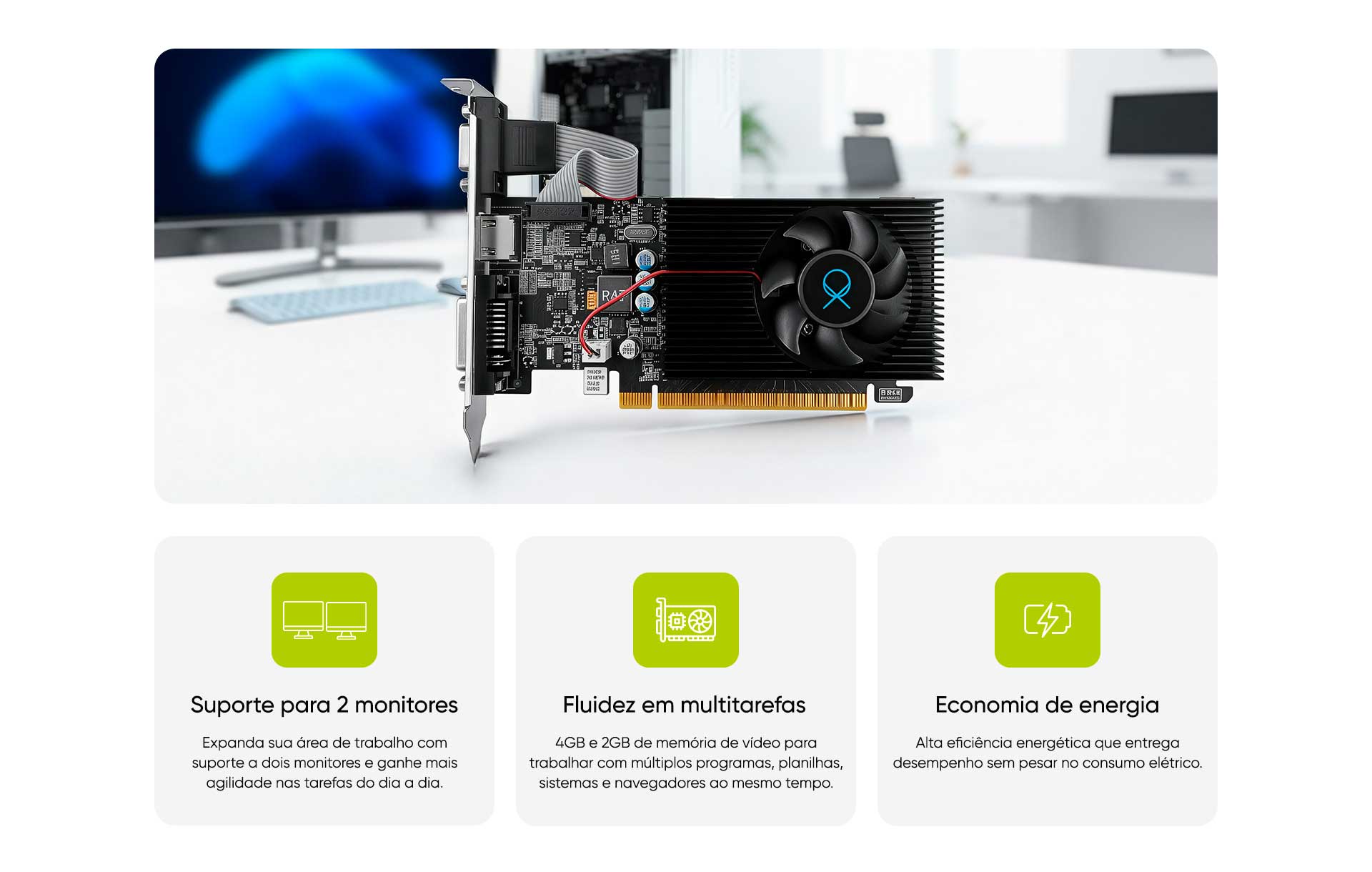 Placa de Vídeo OX NVIDIA GeForce GT 730, 4GB DDR3, 128-bit, HDMI/VGA