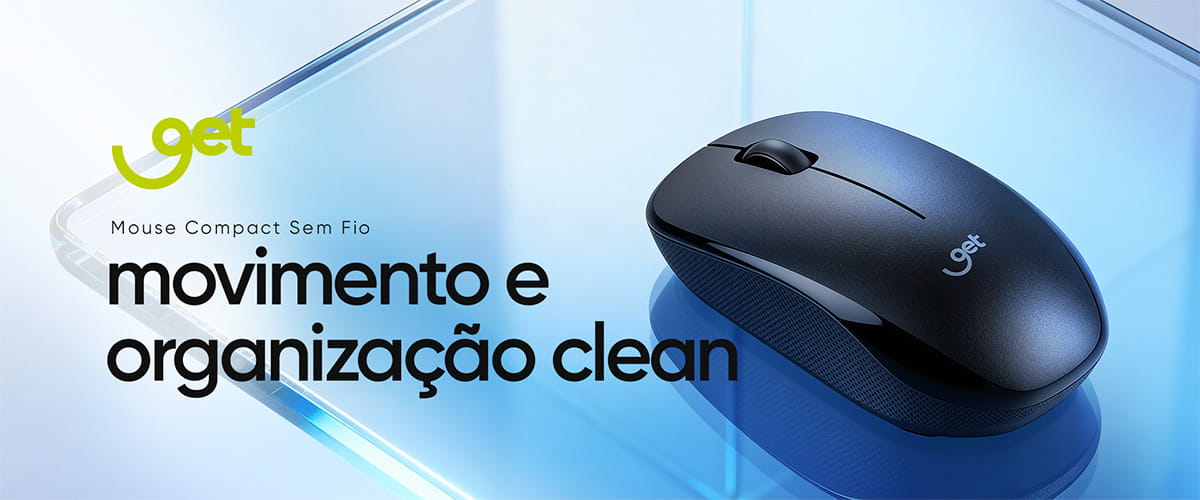 Mouse Sem Fio USB Get Compact Recarregável Preto