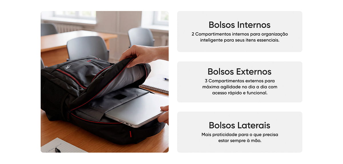 Mochila para Notebook 15.6 Get Mobi Preta