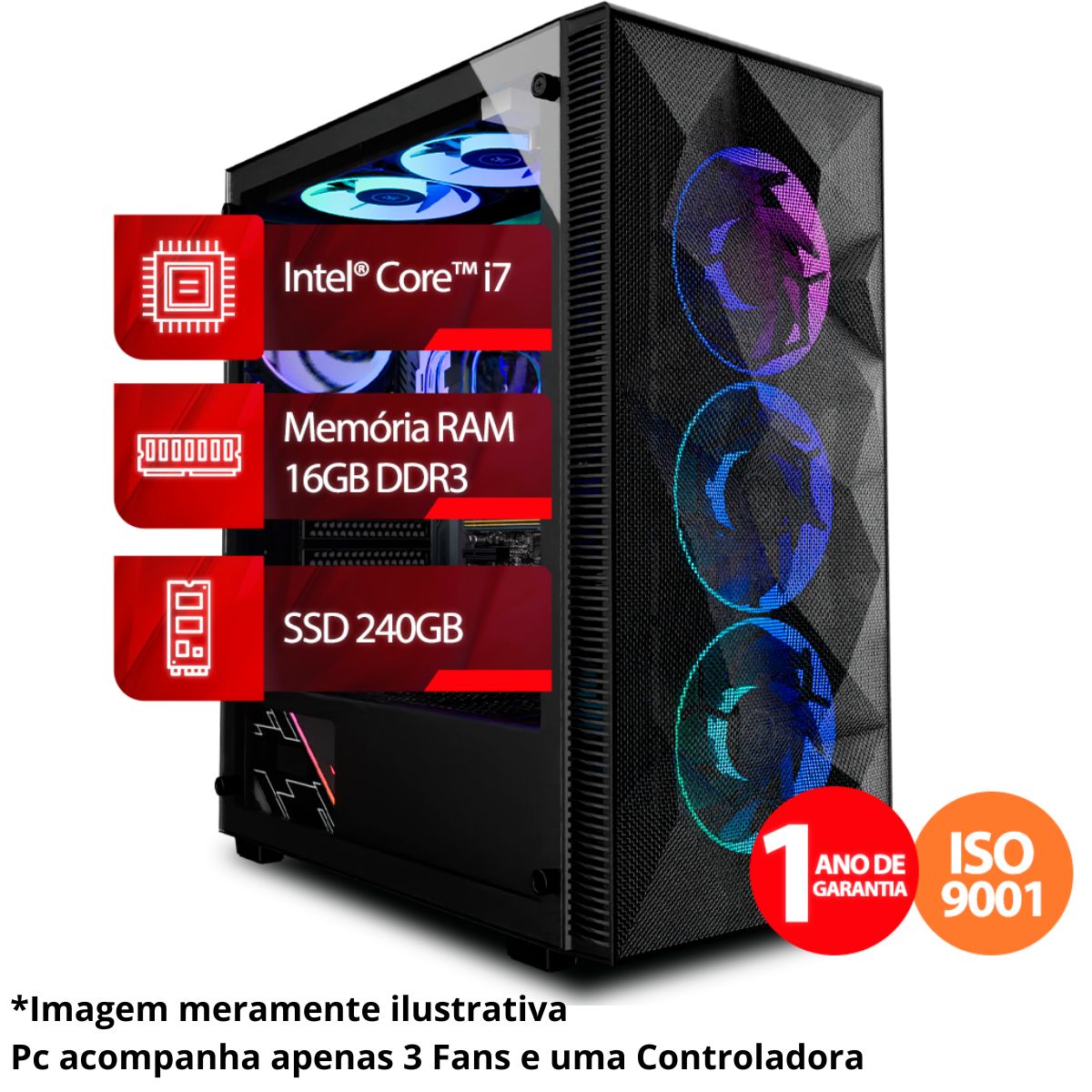 PC Gamer Intel® Core™ I7 RAM de 16GB, SSD de 240GB, Linux | OX