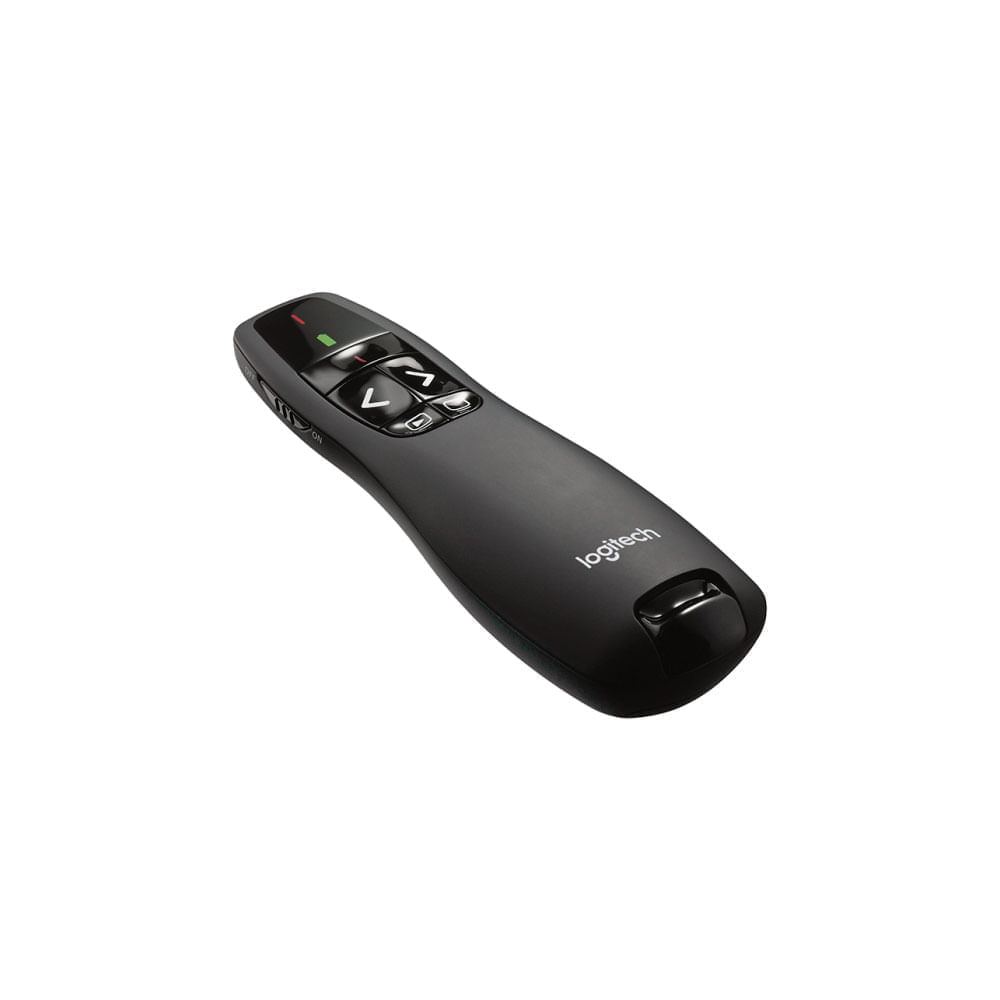 Apresentador sem fio Logitech R400 Laser Pointer Vermelho, Conexão USB e Pilha Inclusa