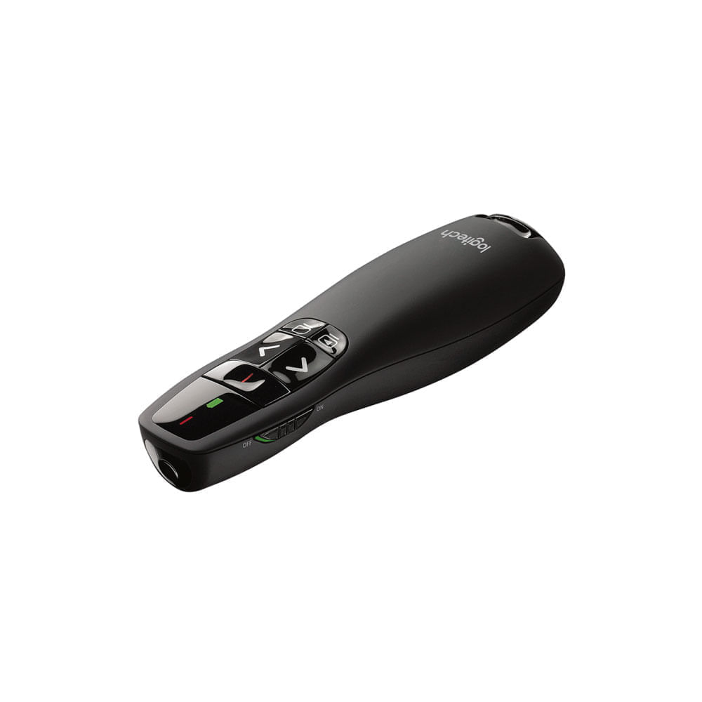 Apresentador sem fio Logitech R400 Laser Pointer Vermelho, Conexão USB e Pilha Inclusa