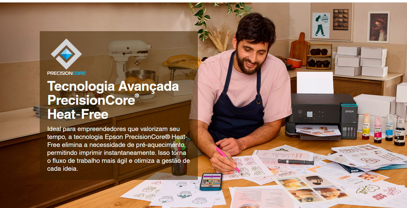 Impressora Multifuncional Tanque de Tinta Colorida EcoTank L4360 Duplex Wi-Fi, USB, Bivolt