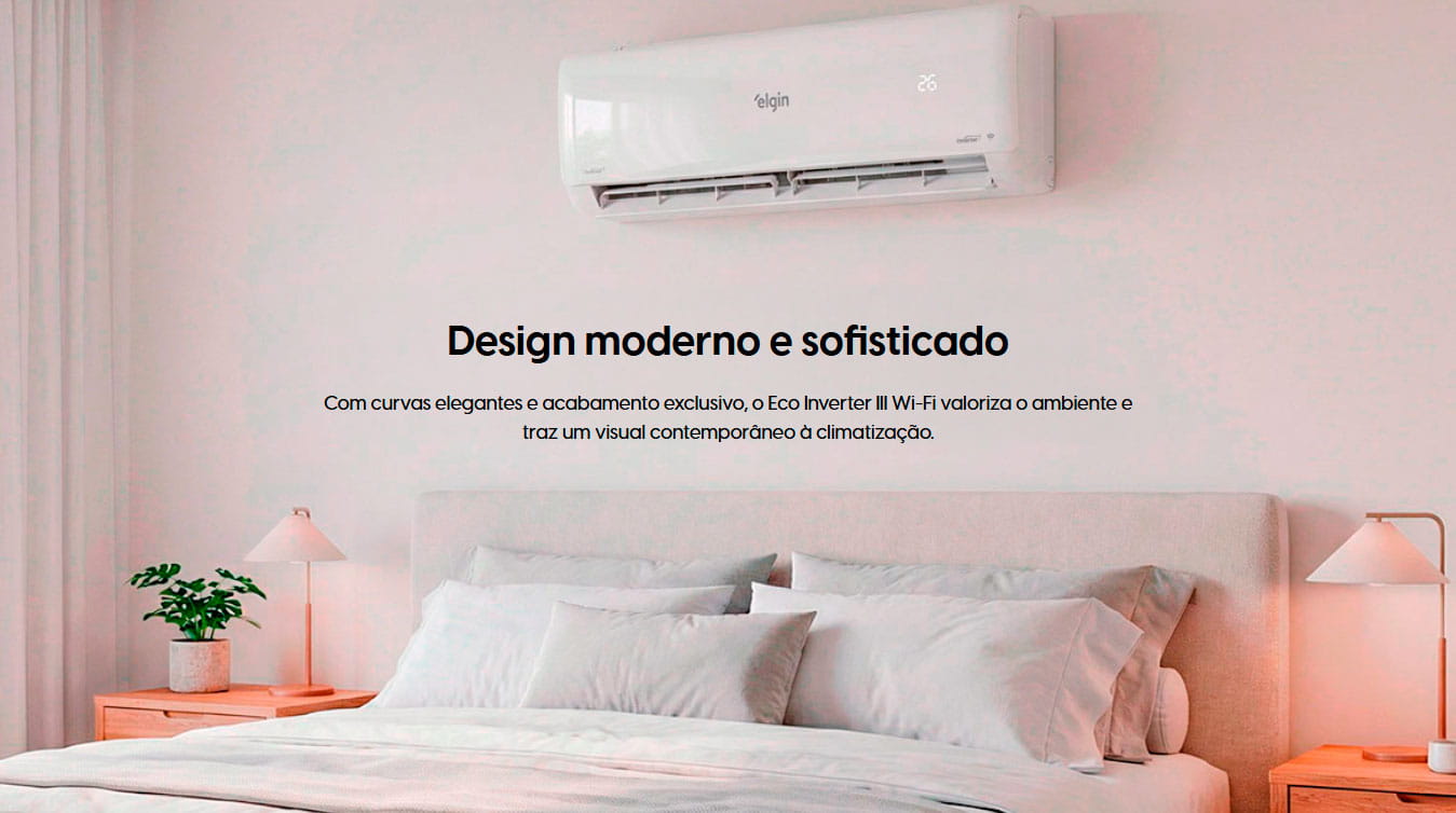 Ar Condicionado Eco Inverter 3 12000 Btus Elgin Wi-Fi Frio 220V