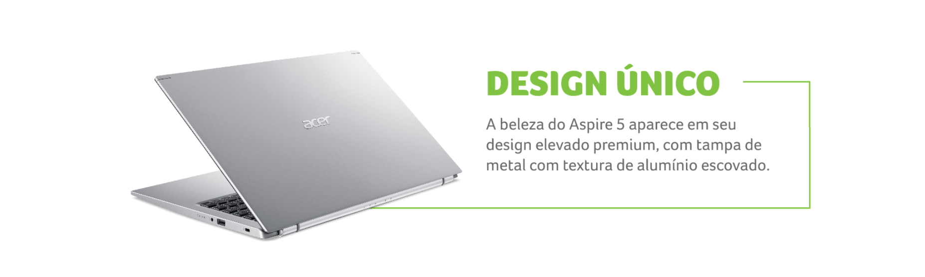 Notebook Acer Apire 5 A515-56G-519A, Intel Core i5–1135G7, Tela 15 Full HD, 8GB, 256 SSD, Windows 11, Prata - NX.AH4AL.00A