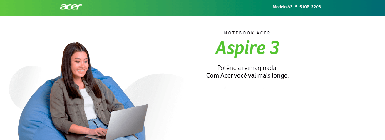 Notebook Acer Aspire 3 A315-510P-320B
