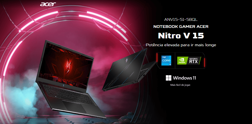 Notebook Gamer Acer Nitro V15 ANV15-51-58QL