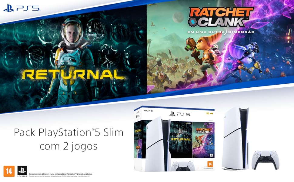 Playstation 5 Slim + 2 jogos e controle dualsense